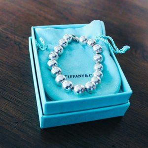 Tiffany & Co Sterling Silver 10MM Ball Bracelet 7.5 Inches